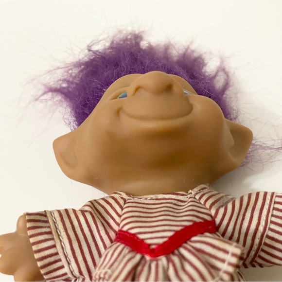 Vintage Ace Novelty Purple Jewel Pajamas Treasure Troll Doll - Picture 9 of 16